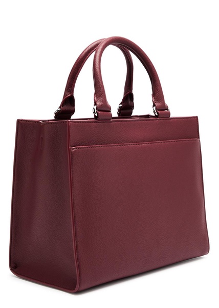 Green Point grained leather tote 