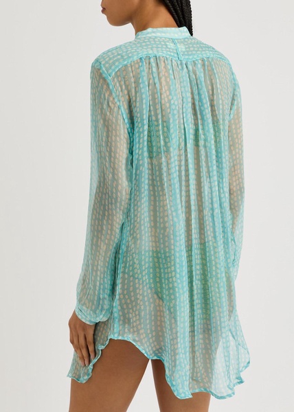 Andrea printed silk-georgette shirt