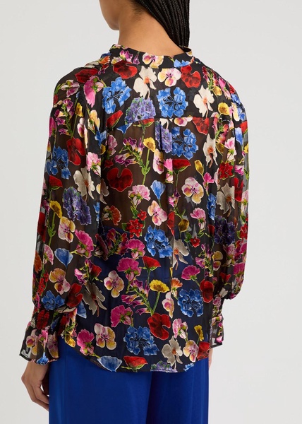 Onica floral-devoré chiffon blouse