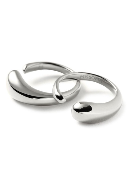 Molten silver-plated stacking rings - set of two 