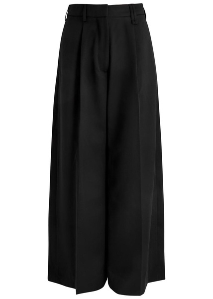 Wide-leg woven trousers