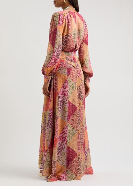 Meera printed georgette maxi dress 