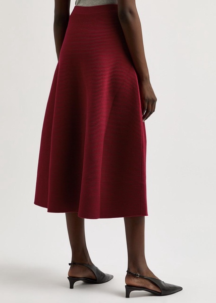 Jennifer ribbed-knit midi skirt 