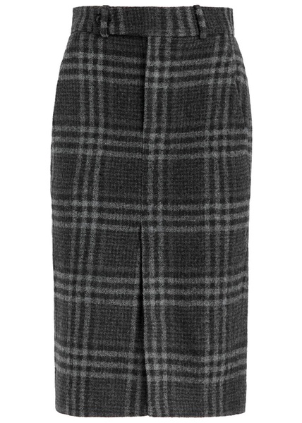 Born Sleepy checked wool midi skirt 