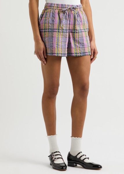 Cindy checked cotton shorts