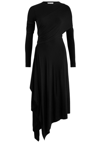 Protection draped stretch-jersey midi dress 