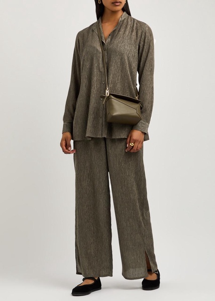 Plissé cropped trousers