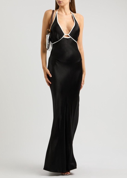 Zariah halterneck satin maxi dress 