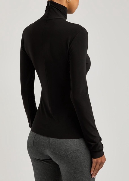 Turtleneck stretch-jersey top