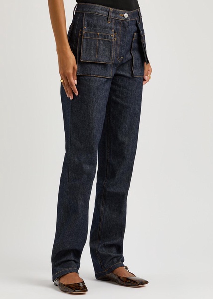 Slim-leg utility jeans 