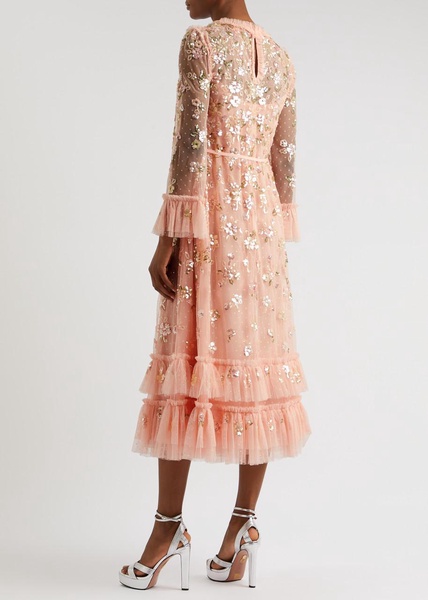 Bloom Gloss embellished tulle midi dress 