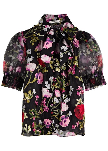 Brentley floral-print chiffon blouse