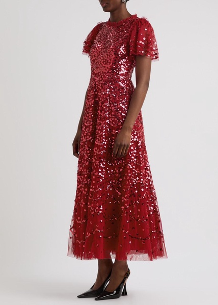 Deco Dot sequin-embellished tulle gown