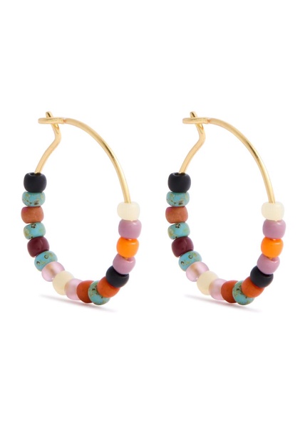 Maya Beach beaded hoop earrings