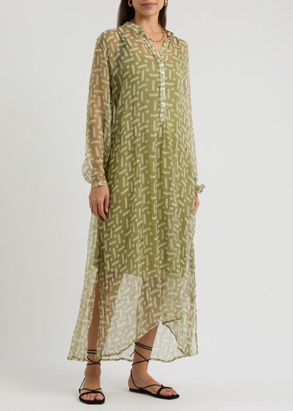 Andrea printed silk-georgette maxi dress 