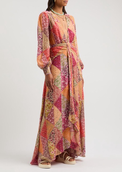 Meera printed georgette maxi dress 