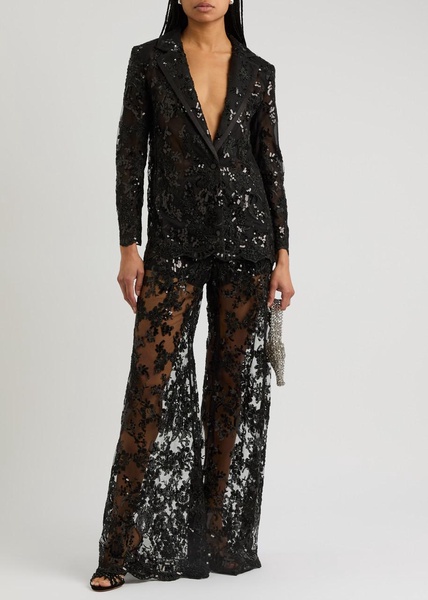 Judith embellished sheer tulle blazer