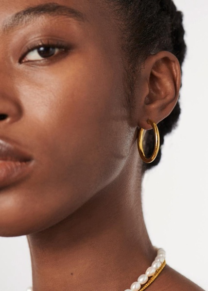 Tunnel large 18kt gold-plated hoop earrings 