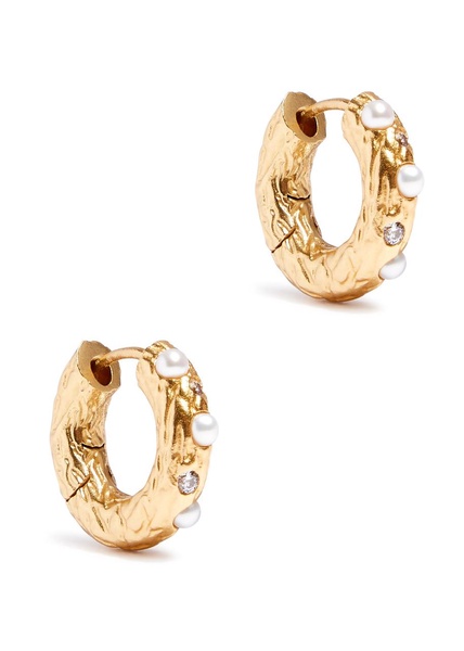 Gem In A Hoop 18kt gold-plated hoop earrings