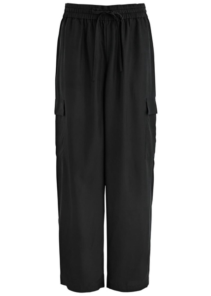 Washed silk cargo trousers