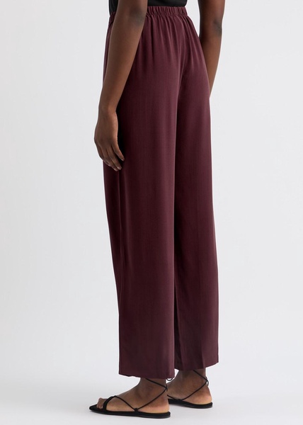 Straight-leg silk-georgette trousers 