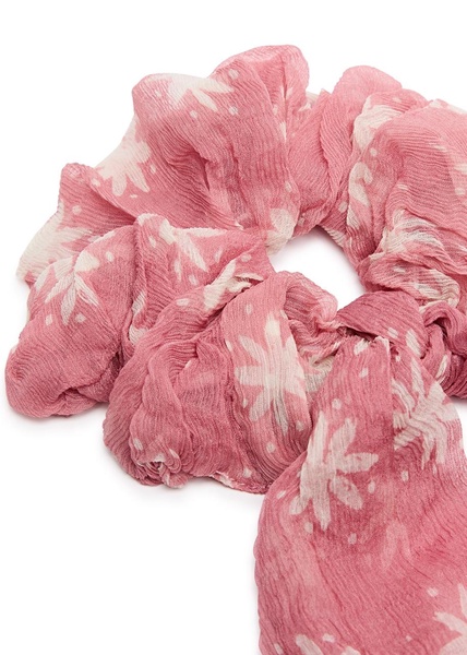 Printed silk-georgette scrunchie 