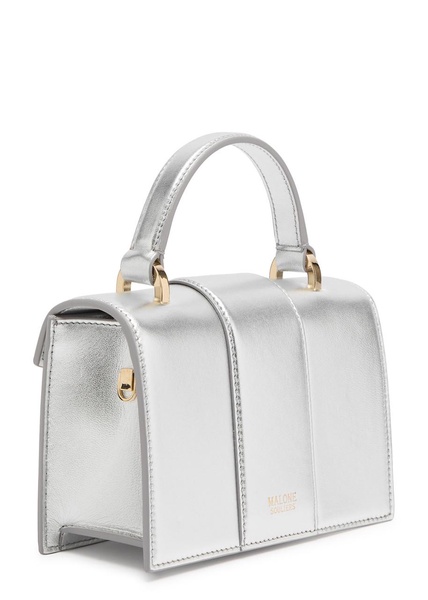 Audrey mini metallic leather top handle bag 