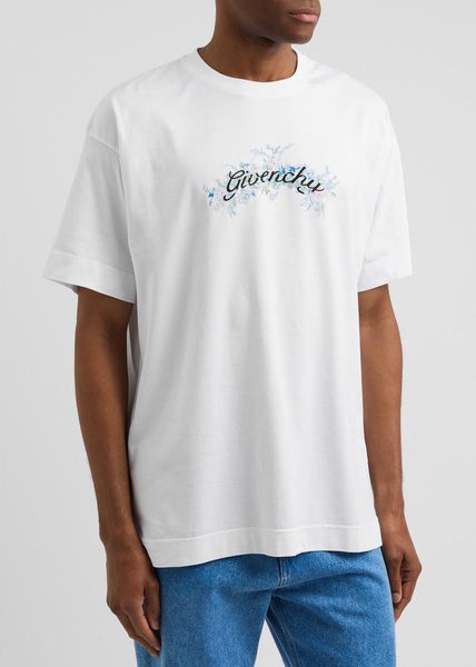 Logo-embroidered cotton T-shirt 