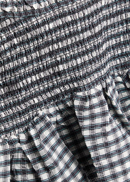 Checked seersucker blouse 