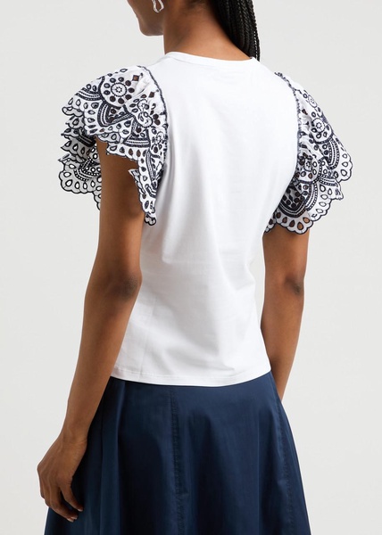 Julianka ruffled stretch-cotton top 