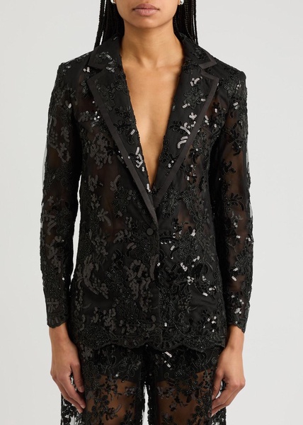 Judith embellished sheer tulle blazer