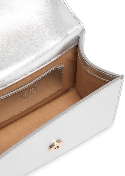 Audrey mini metallic leather top handle bag 