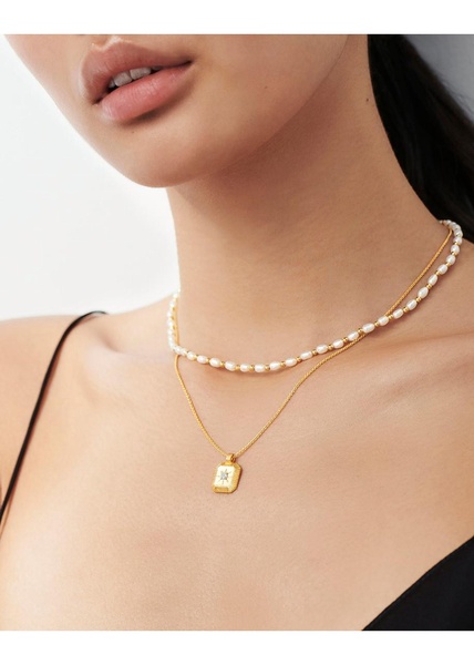 June Birthstone 18kt gold-plated necklace