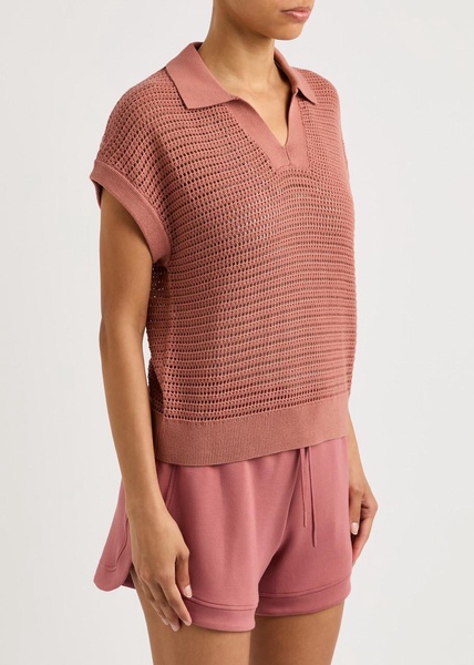 Otto open-knit cotton polo top