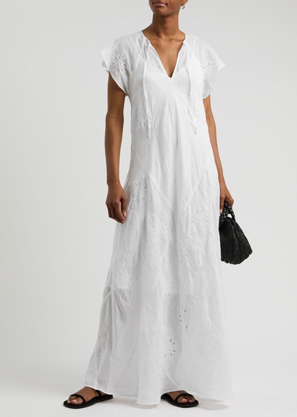 Delancy broderie-anglaise ramie maxi dress 