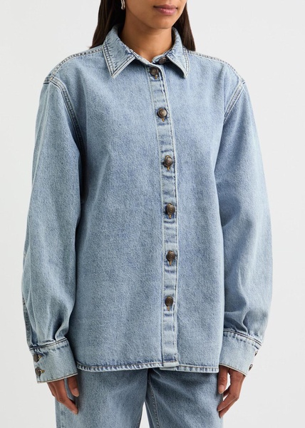 Oversized denim shirt