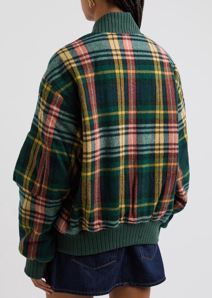 Bernardo tartan wool-blend bomber jacket