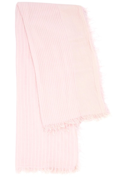 Striped fine-knit scarf