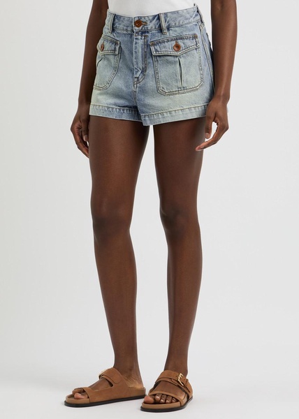 denim mini shorts