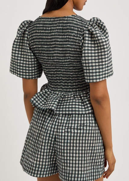 Checked seersucker blouse 