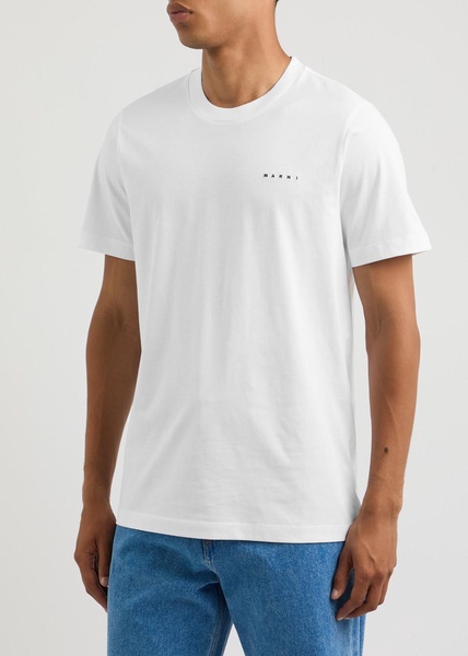 Logo-embroidered cotton T-shirt 