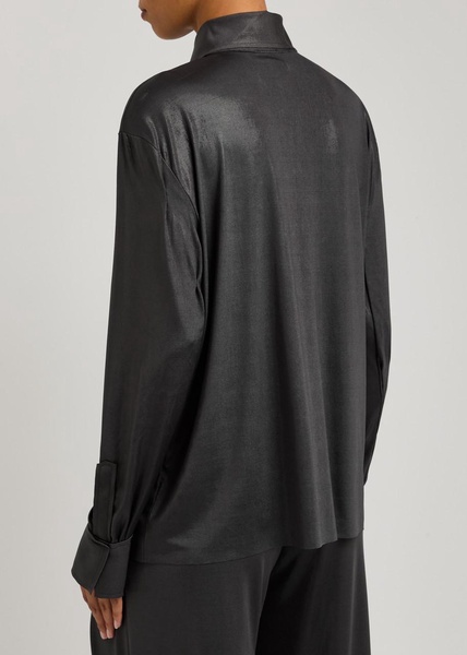 Coated stretch-jersey shirt