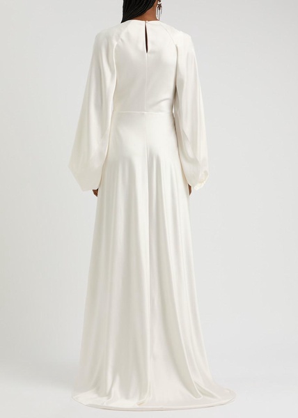 Kami cape-effect silk-satin gown