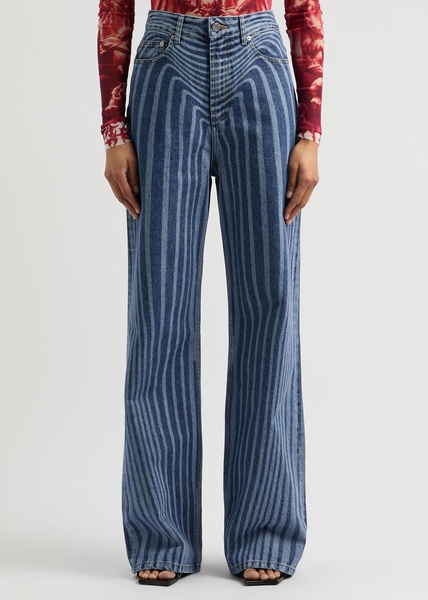 Body Morphing printed wide-leg jeans 