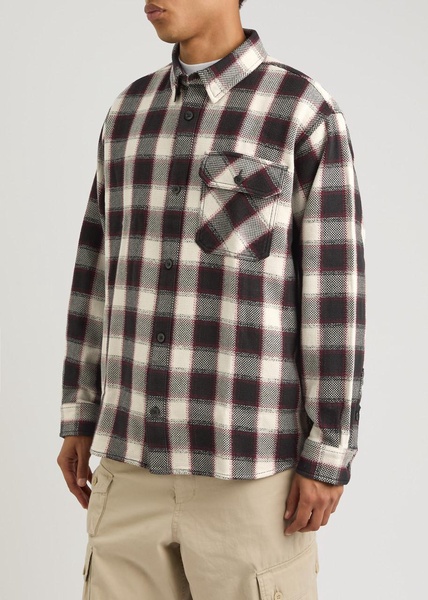 Written checked cotton overshirt