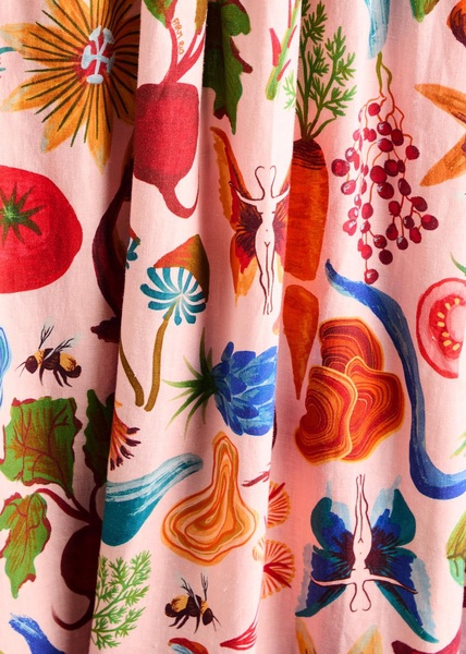 Bright Farm printed linen-blend maxi dress 