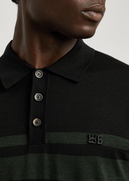 Dawn striped-intarsia wool polo shirt 