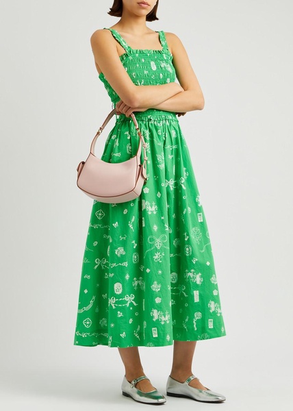 Kiera printed cotton midi dress