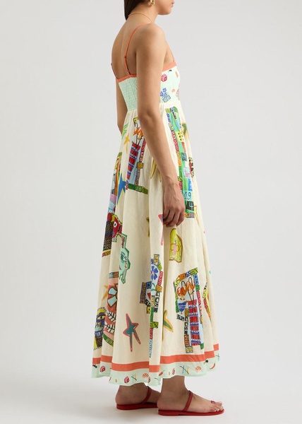 Players printed linen maxi dress 