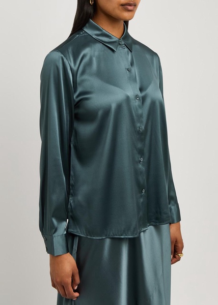 Stretch-silk satin shirt 